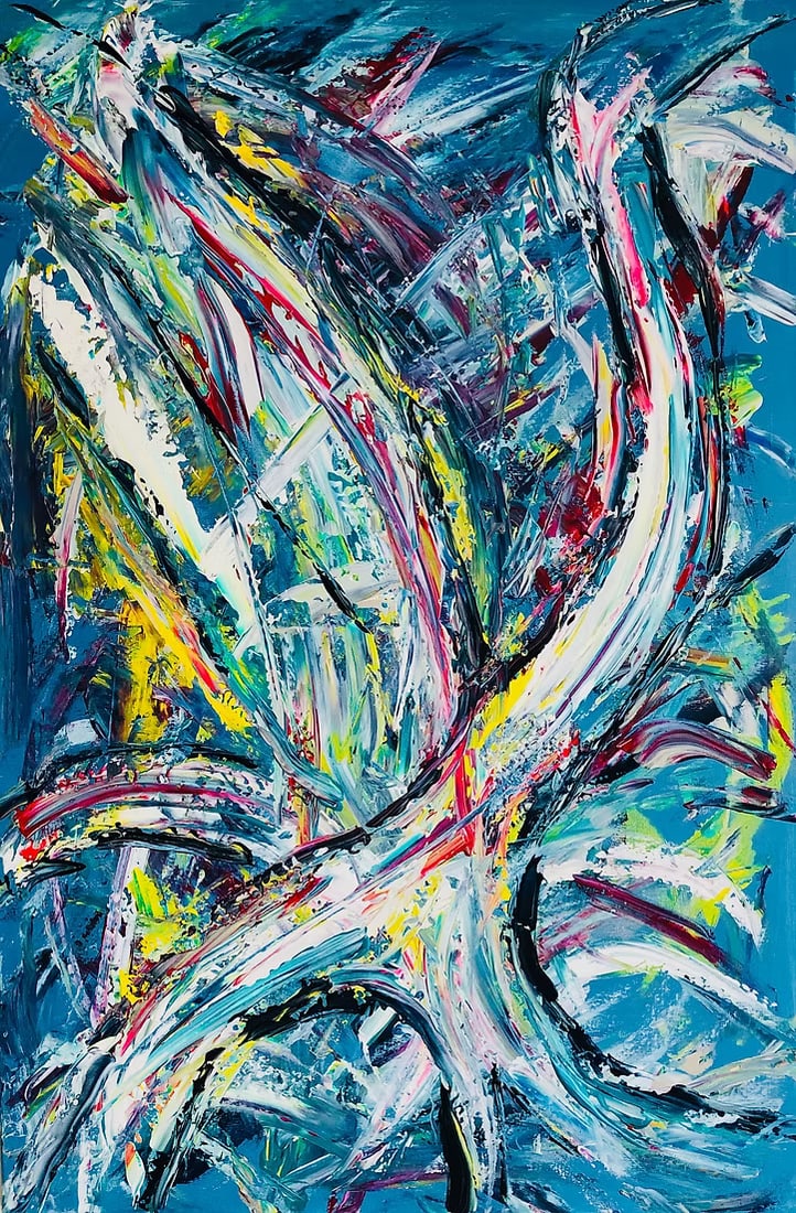 Savage: Title: Savage Description: Original abstract painting Acrylic on canvas Ready to hang W 61cm x H 92cm x D 4cm Media: Acrylic Surface: Canvas Condition: New Delivery option: