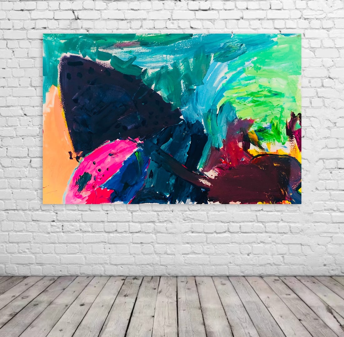 Fruit Bowl: Title: Fruit BowlDescription: Original abstract painting Acrylic on canvas W 80cm x H 60cm x D 2cm Media: Acrylic S