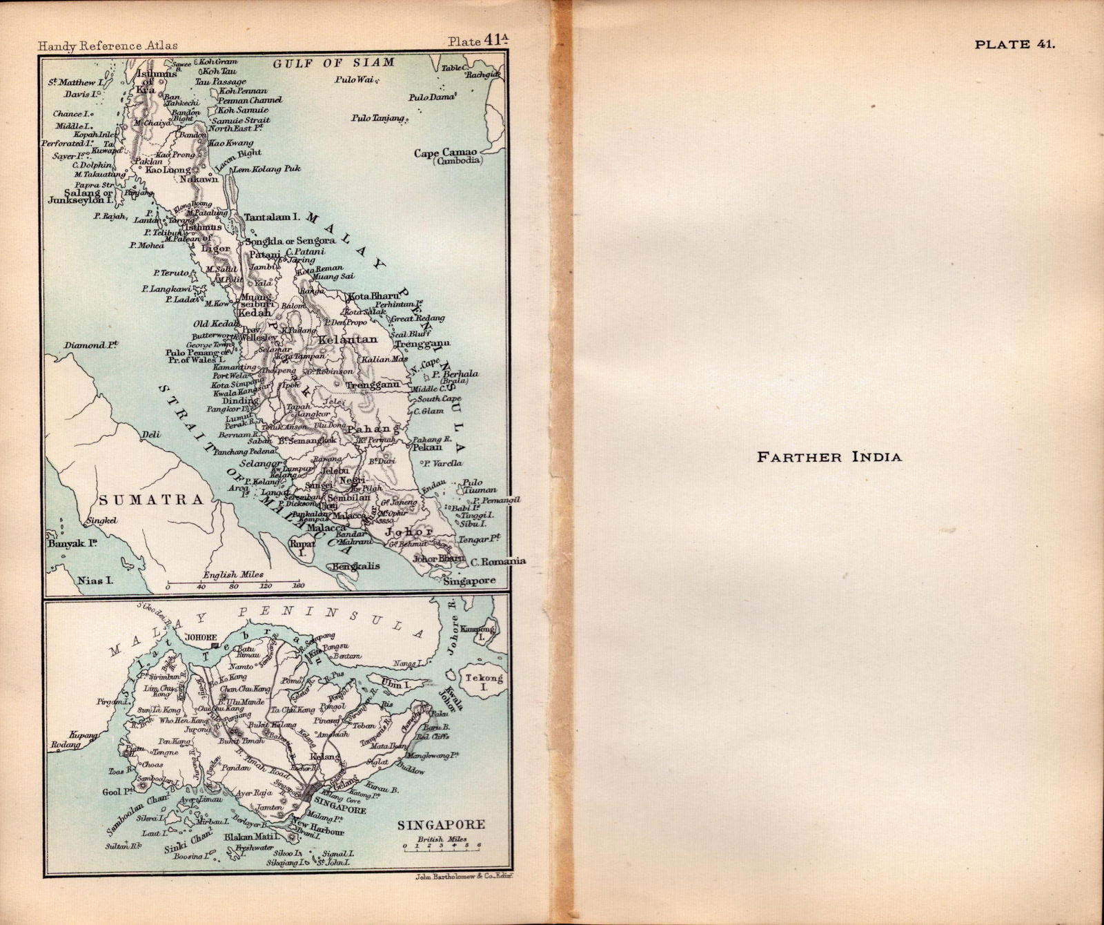 Farther India Area Double Sided Antique 1896 Map-41 - 2