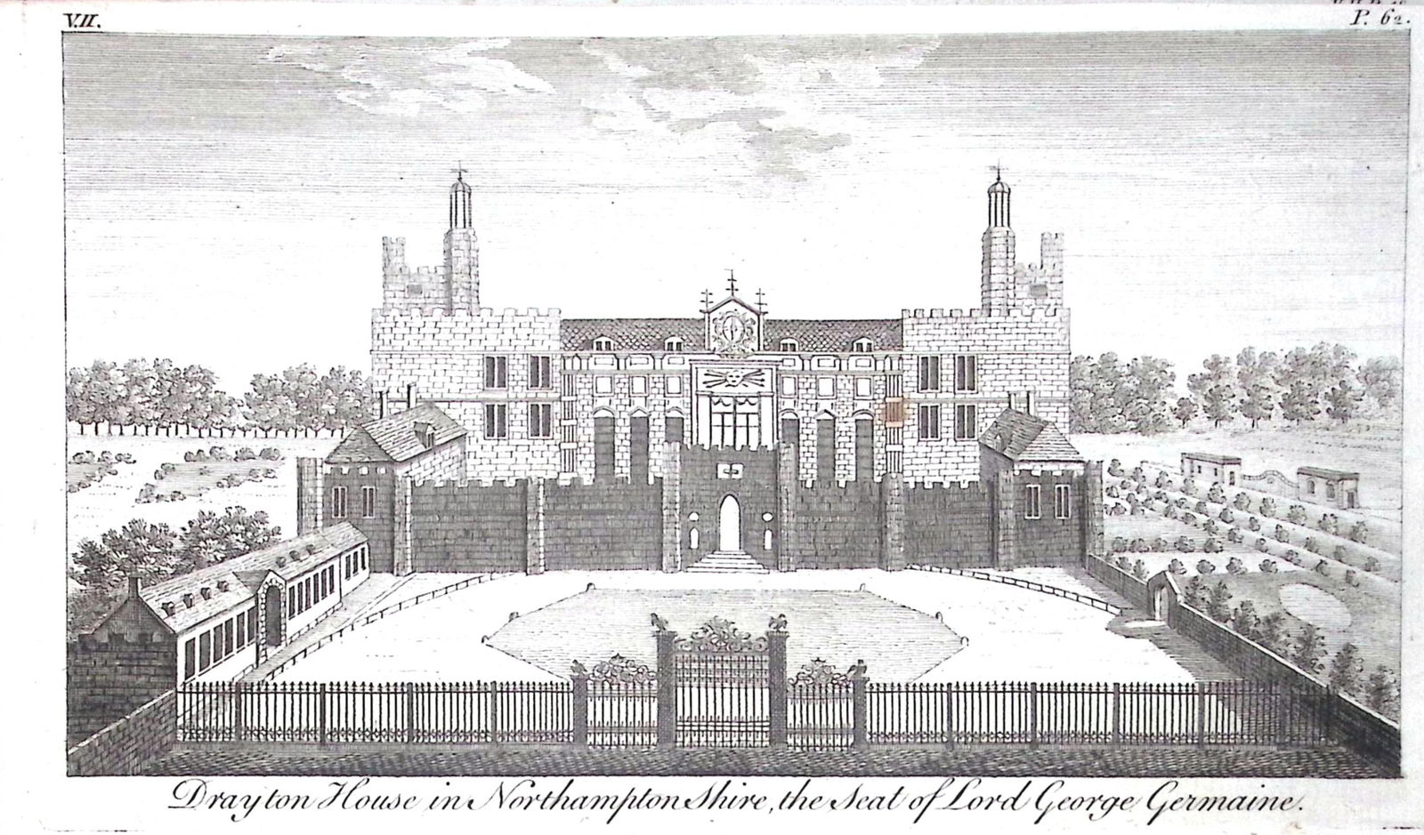 Northamptonshire Drayton House Rare Georgian Copper Antique 1776 Engraving-142.: Title: Northamptonshire Drayton House Rare Georgian Copper Antique 1776 Engraving-142. Description: This Nearly 250-Year-Old Antique Piece Was Removed from an Edition of. A Ne