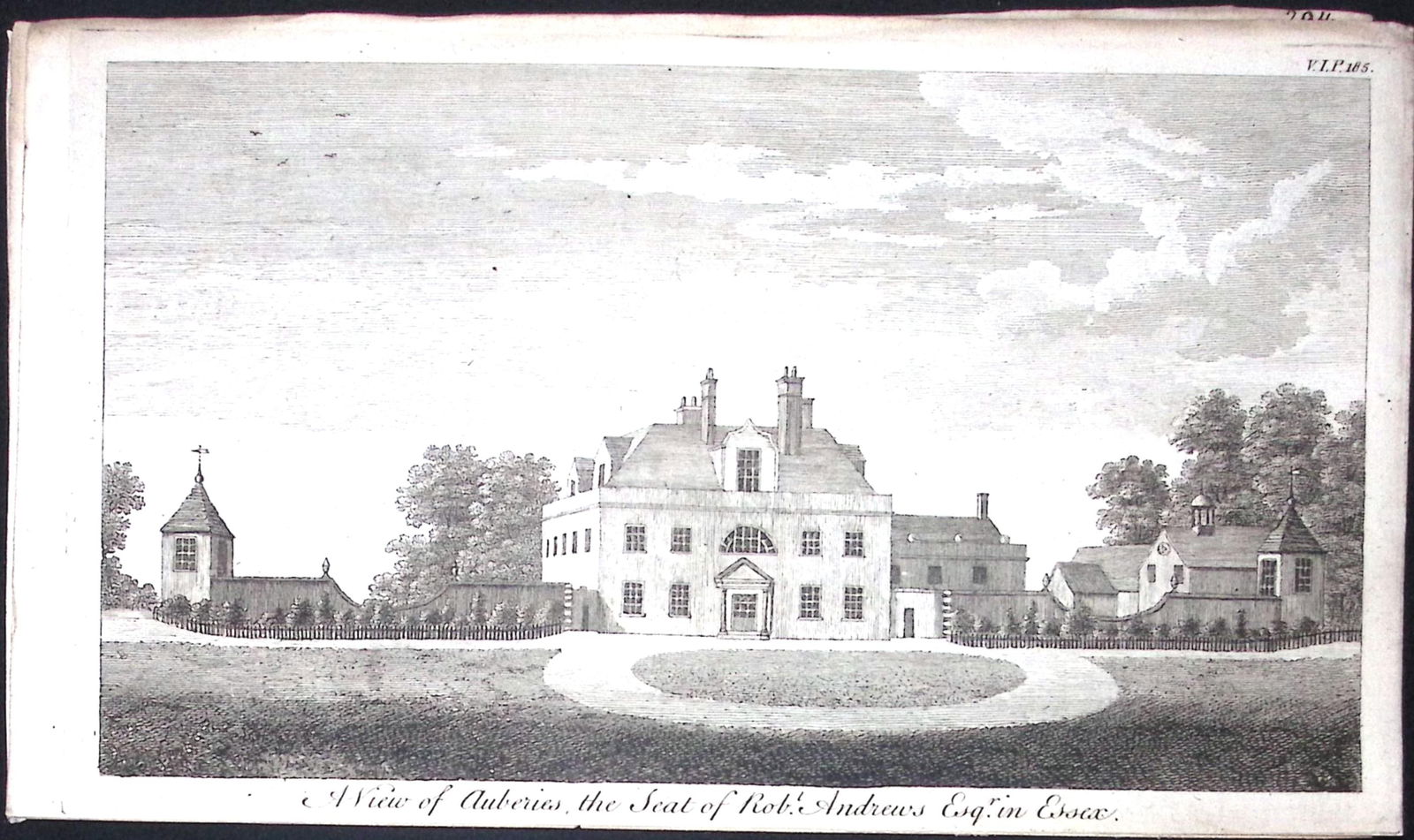 Essex View of Auberies Scarce Georgian Copper Antique 1776 Engraving-128.: Title: Essex View of Auberies Scarce Georgian Copper Antique 1776 Engraving-128. Description: This Nearly 250-Year-Old Antique Piece Was Removed from an Edition of. A New Disp