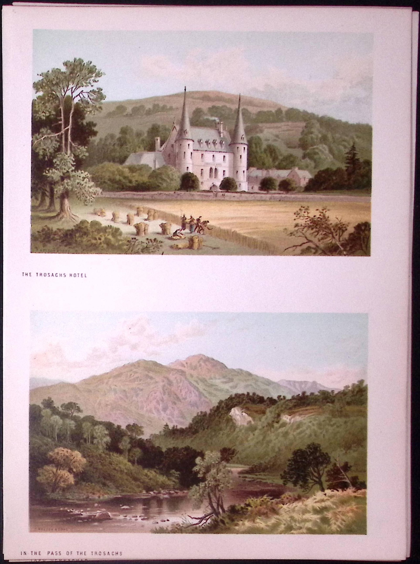 Scotland In the Pass of the Trossachs & Hotel Antique Coloured Print-32: Title: Scotland In the Pass of the Trossachs & Hotel Antique Coloured Print-32 Description: This Antique Illustration Has Been Removed from a First Edition of.