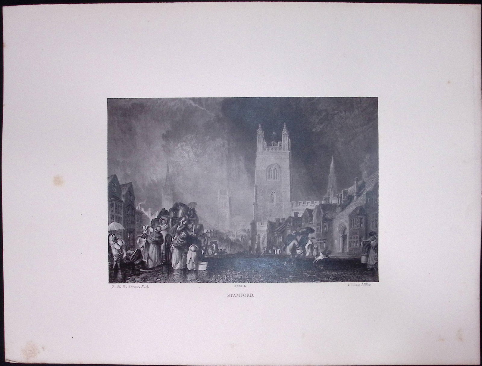 J.M.W Turner Rare “Stamford Market Town Lincs” 1873 Picturesque Views in England-69 (1 of 3)