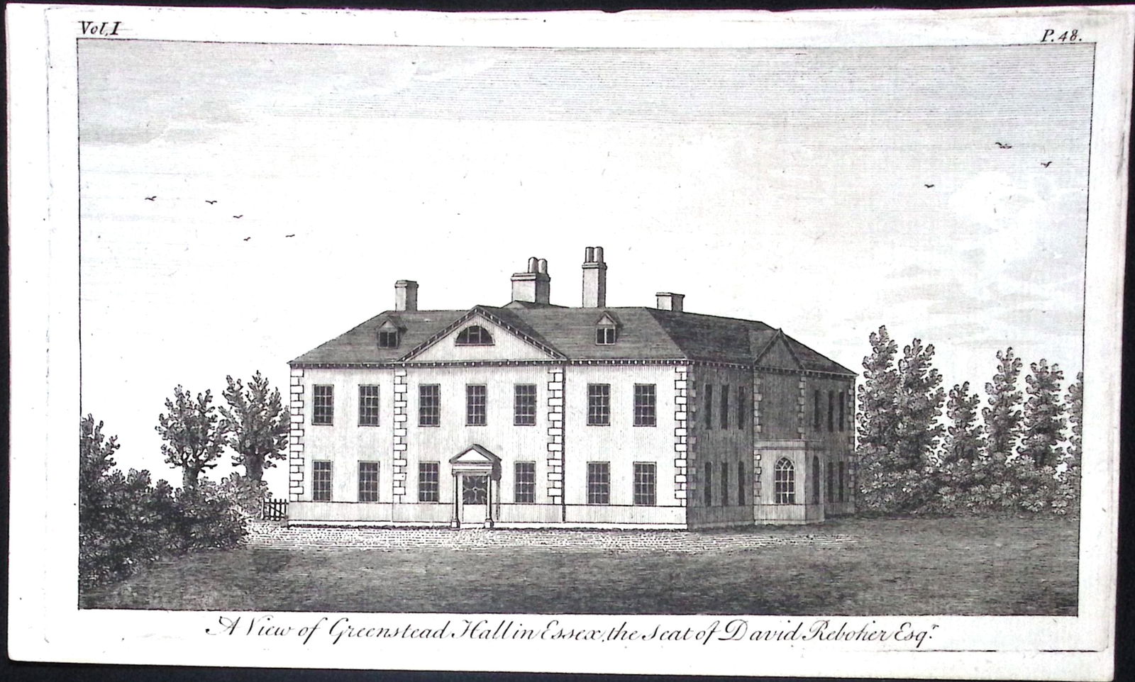 Essex Greenstead Hall Scarce Georgian Copper Antique 1776 Engraving-136.: Title: Essex Greenstead Hall Scarce Georgian Copper Antique 1776 Engraving-136. Description: This Nearly 250-Year-Old Antique Piece Was Removed from an Edition of. A New Displ