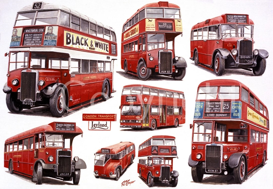 London Buses Pre-War C26 To The Modern Titan Montage Metal Wall Art: Title: London Buses Pre-War C26 To The Modern Titan Montage Metal Wall Art Description: ★ Approx Size 12” x 8” (Inches) 300 x 200 (mm). ★ Ou