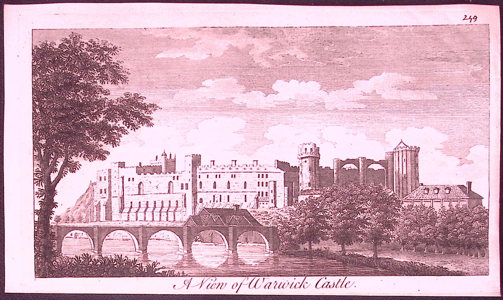 View of Warwick Castle Rare 1776 Georgian Copper Plate Antique Engraving -84: Title: View of Warwick Castle Rare 1776 Georgian Copper Plate Antique Engraving -84 Description: This Nearly 250-Year-Old Antique Piece Was Removed from an Edition of. <
