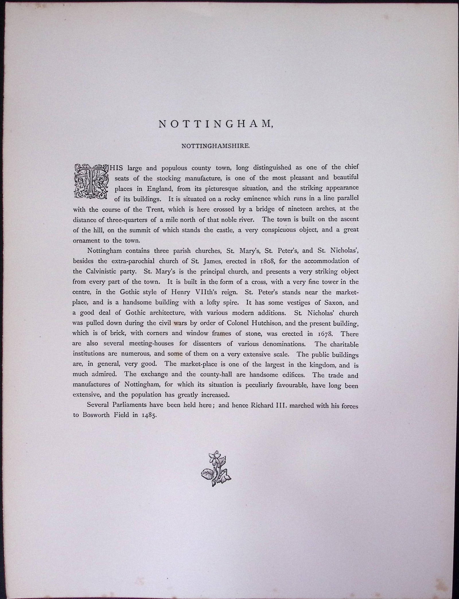 J.M.W Turner Rare “City of Nottingham” 1873 Picturesque Views in England-57 - 2