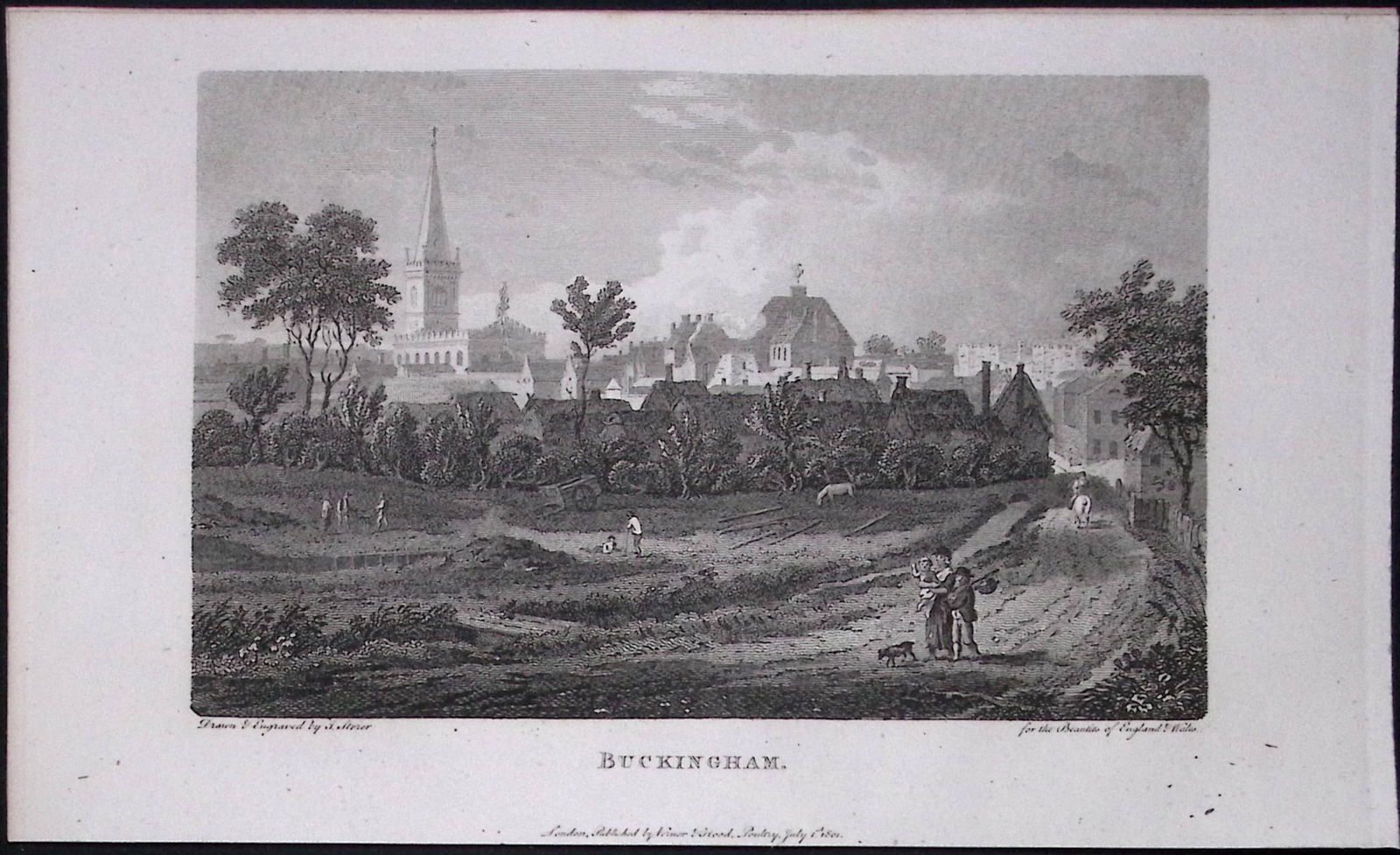 Town of Buckingham Bucks Antique 225 Years-Old Georgian Steel-Engraving-318.: Title: Town of Buckingham Bucks Antique 225 Years-Old Georgian Steel-Engraving-318. Description: Town of Buckingham Bucks Antique 225 Years-Old Georgian Steel-Engraving-318. <