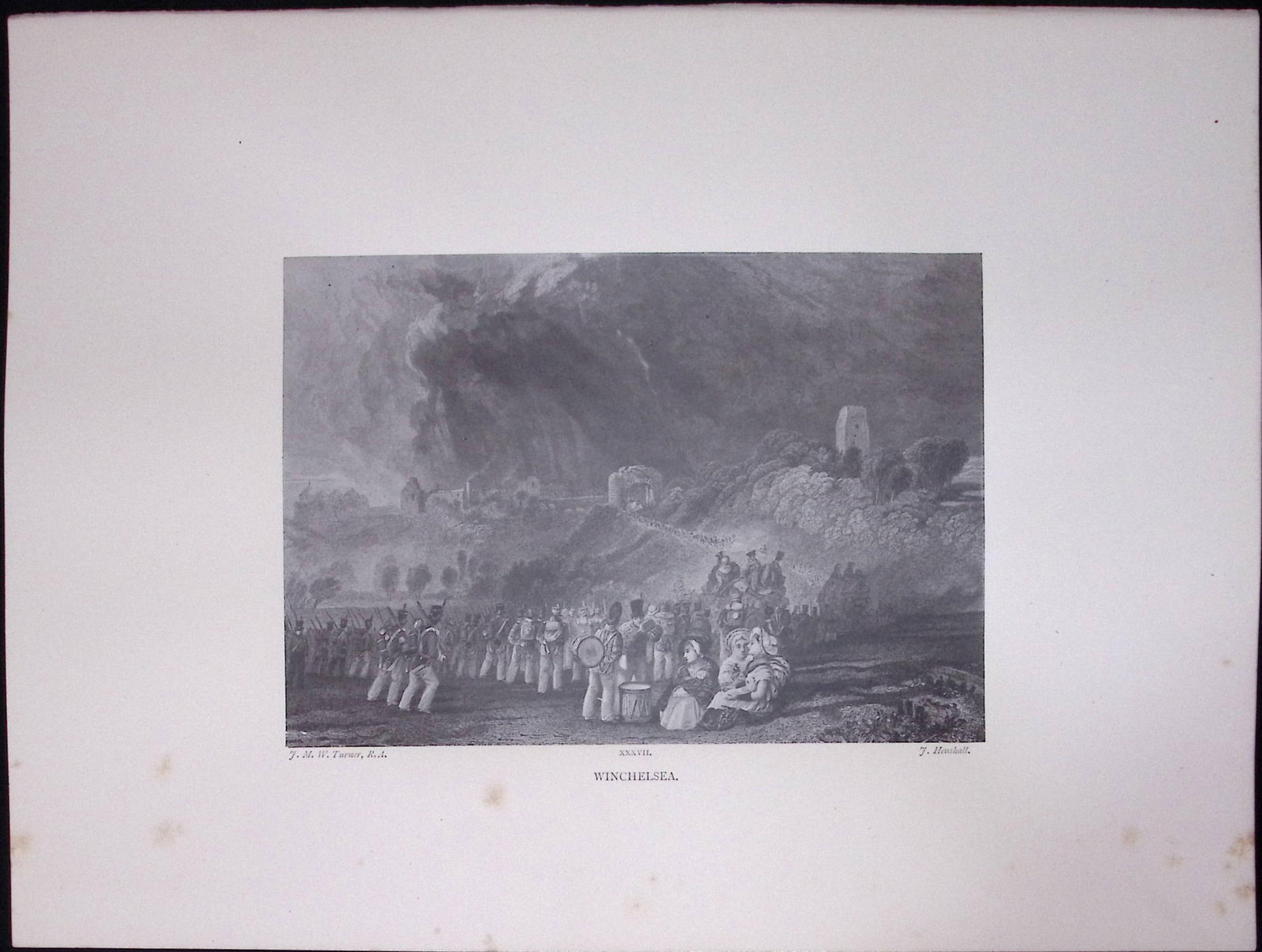 J.M.W Turner Rare “Winchelsea Sussex” 1873 Picturesque Views in England-77: Title: J.M.W Turner Rare “Winchelsea Sussex” 1873 Picturesque Views in England-77 Description: This Antique Was Removed from a 152 Years-Old Edition Of.