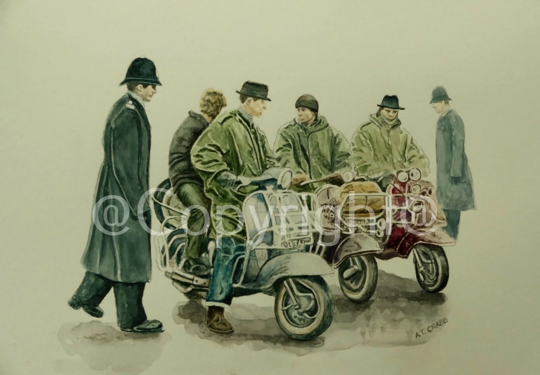Mods & Coppers Vespa's & Lambretta's Nostalgic 1960's Large Metal Wall Art: Title: Mods & Coppers Vespa's & Lambretta's Nostalgic 1960's Large Metal Wall Art Description: ★ Approx Size 12” x 8” (Inches) 300 x 200 (mm).