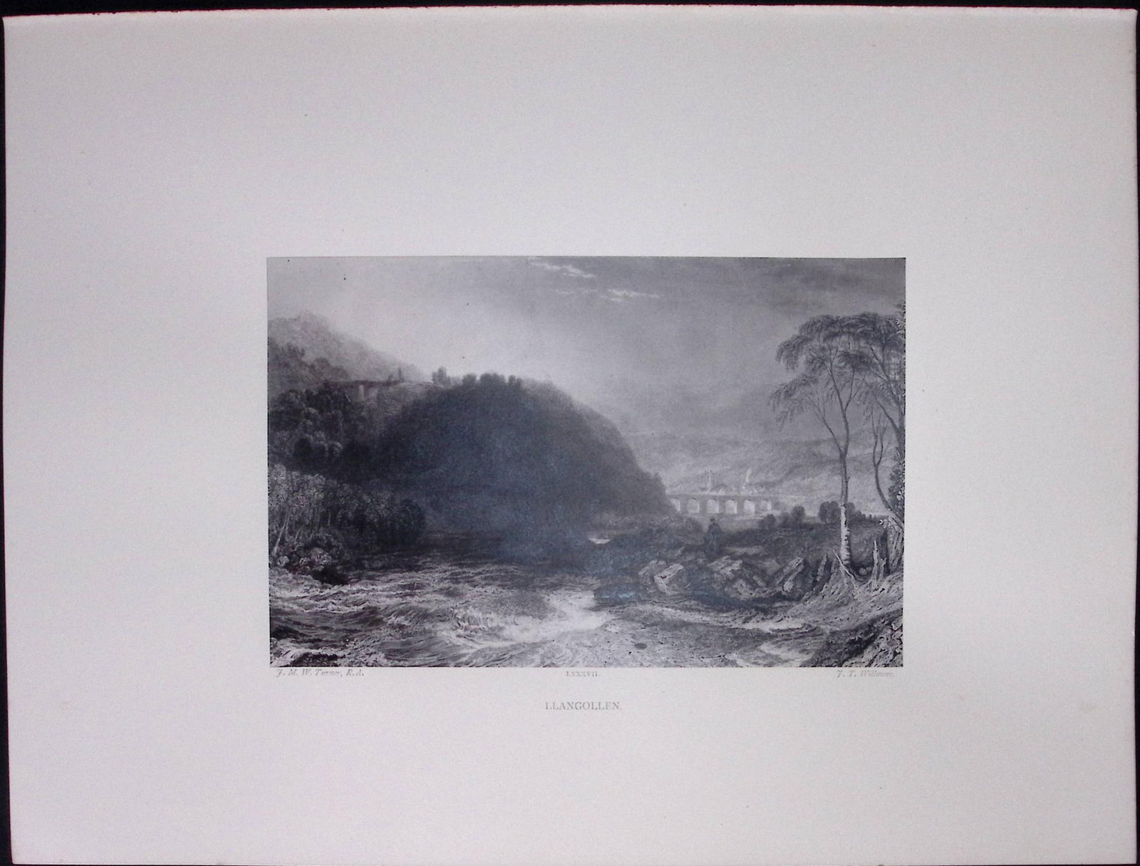 J.M.W Turner Rare “Llangollen Wales” 1873 Picturesque Views in England-51 (1 of 3)