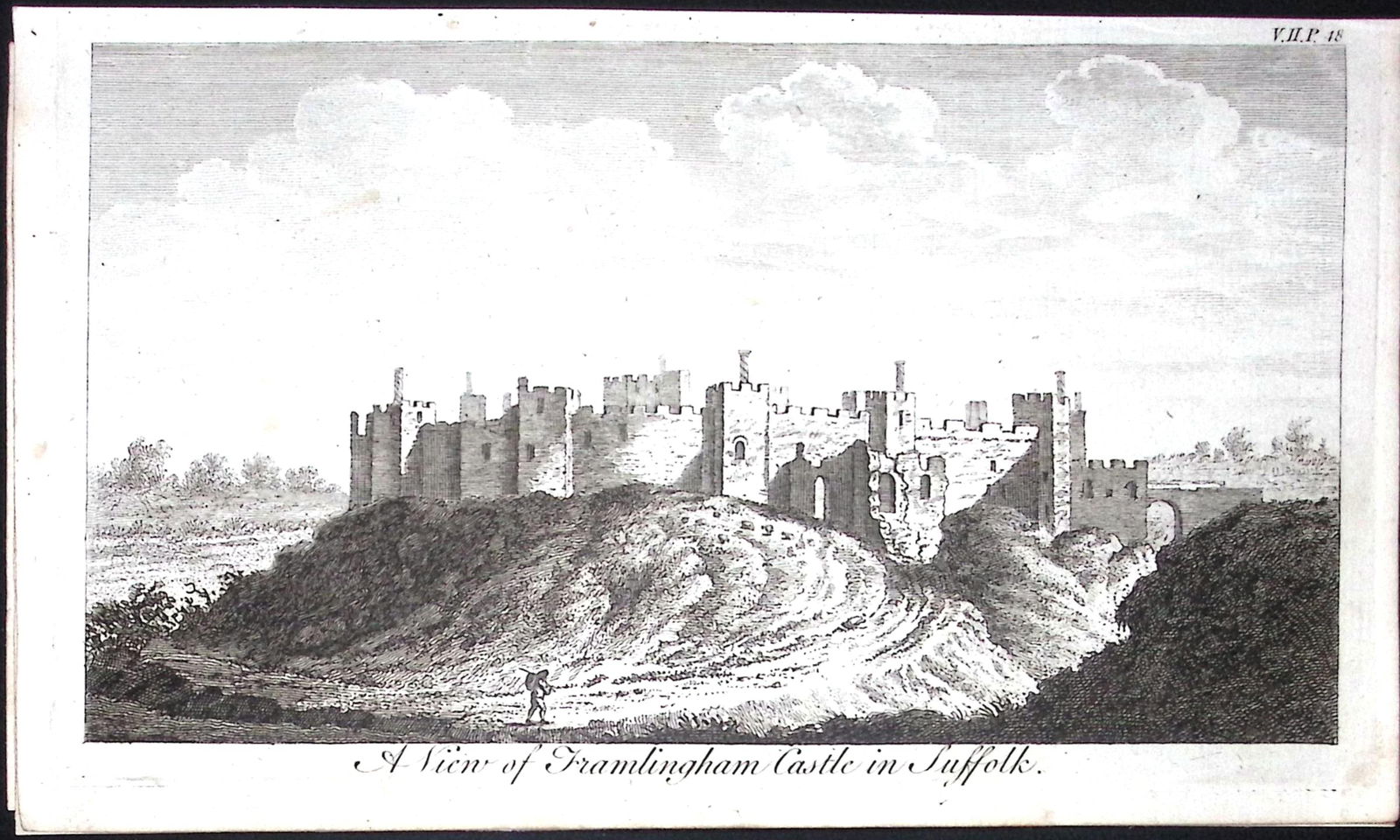 Suffolk Framlington Castle Rare Georgian Copper Antique 1776 Engraving-141.: Title: Suffolk Framlington Castle Rare Georgian Copper Antique 1776 Engraving-141. Description: This Nearly 250-Year-Old Antique Piece Was Removed from an Edition of. A New Di