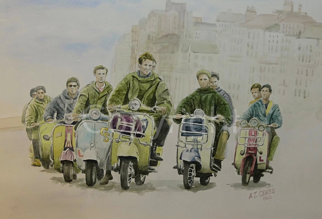 Mods Scooter Trip Vespa's & Lambretta's Nostalgic 1960's Scene Metal Wall Art: Title: Mods Scooter Trip Vespa's & Lambretta's Nostalgic 1960's Scene Metal Wall Art Description: ★ Approx Size 12” x 8” (Inches) 300 x 200 (mm). <