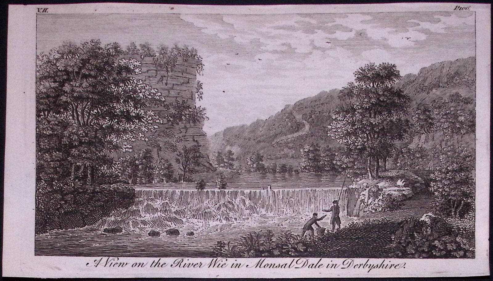 Monsal Dale Derbyshire Rare Georgian Copper Plate Antique Engraving 1776-35: Title: Monsal Dale Derbyshire Rare Georgian Copper Plate Antique Engraving 1776-35 Description: This Nearly 250-Year-Old Antique Piece Was Removed from an Edition of.