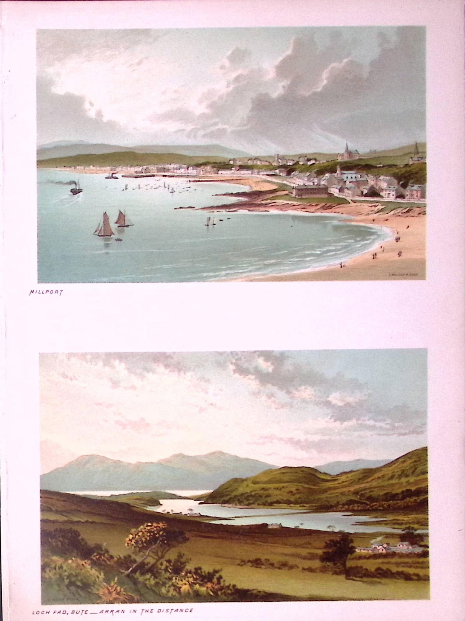Scotland Loch Fad Bute & Millport Antique Coloured Print-28: Title: Scotland Loch Fad Bute & Millport Antique Coloured Print-28 Description: This Antique Illustration Has Been Removed from a First Edition of. Souvenir Of Scotland. Cities, Lakes
