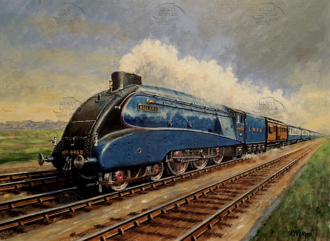 The Mallard Steam Train On Its World Breaking Speed Record Trip 1938 Metal Wall Art: Title: The Mallard Steam Train On Its World Breaking Speed Record Trip 1938 Metal Wall Art Description: ★ Approx Size 12” x 8” (Inches) 300 x 200 (mm).