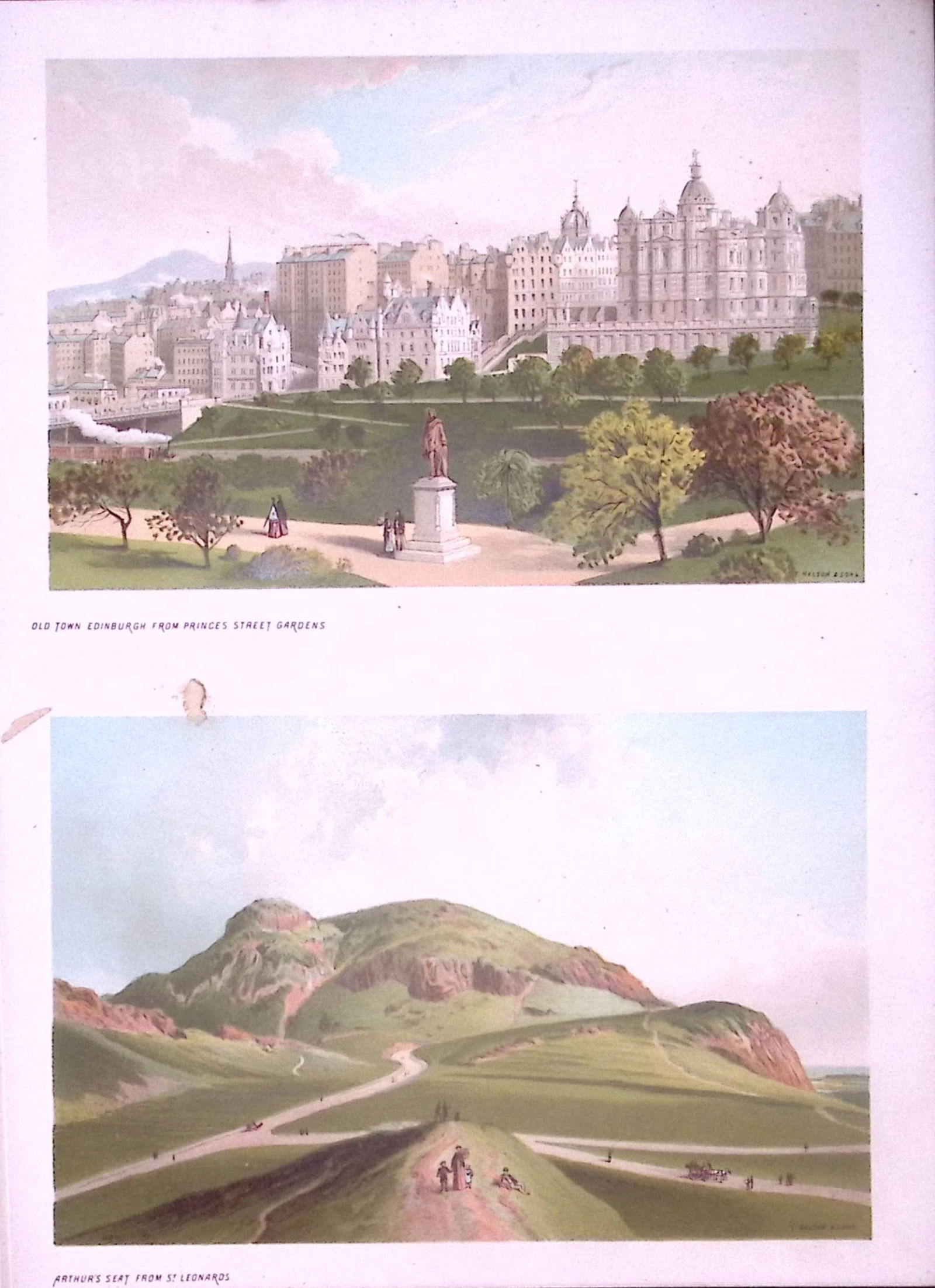 Scotland Edinburgh Arthurs Seat, Old Town Antique Print-9: Title: Scotland Edinburgh Arthurs Seat, Old Town Antique Print-9 Description: This Antique Illustration Has Been Removed from a First Edition of. Souvenir Of