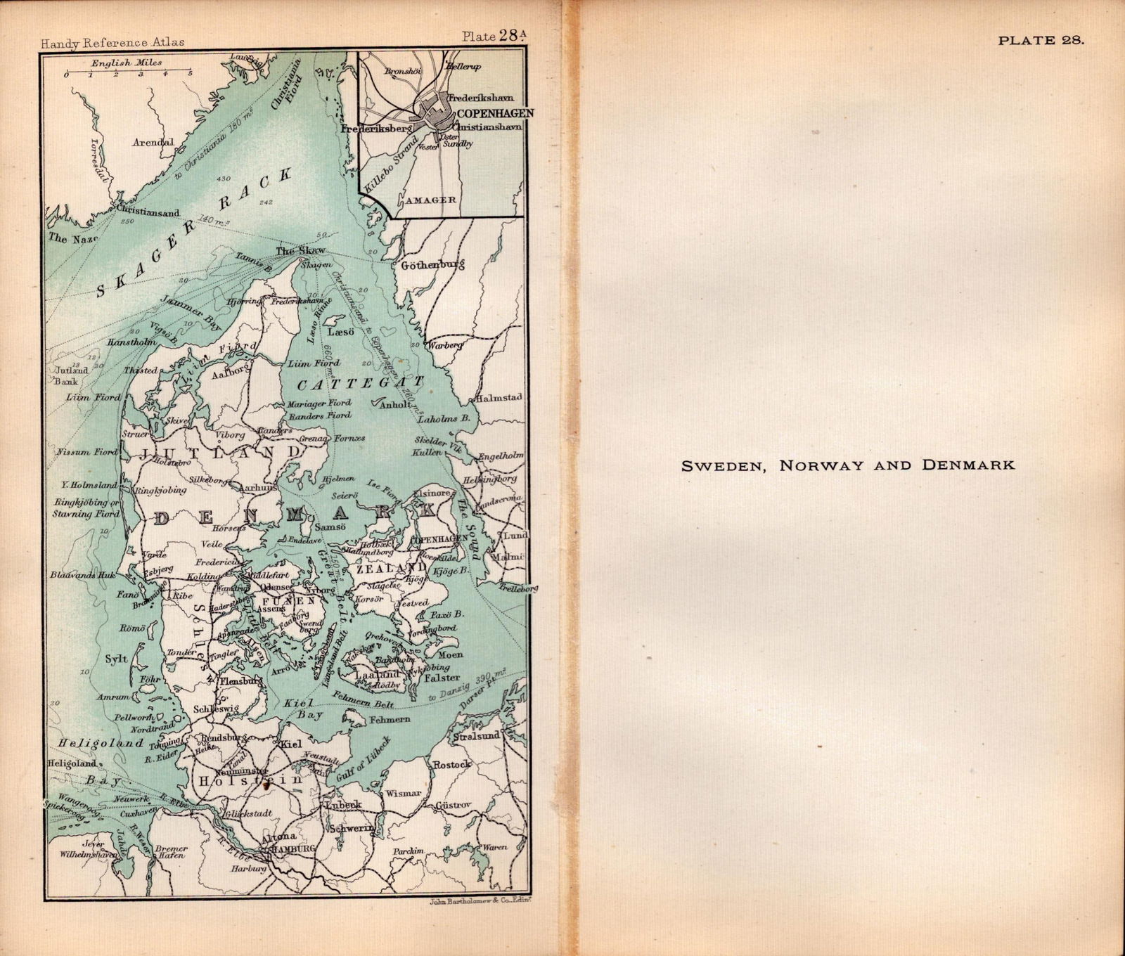 Sweden Norway Denmark Area Double Sided Antique 1896 Map. - 2