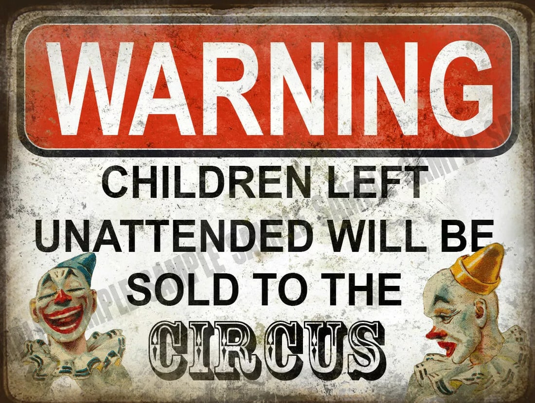Children left Unattended Warning / Beware Retro Funny Large Metal Wall Art: Title: Children left Unattended Warning / Beware Retro Funny Large Metal Wall Art Description: ★ Approx Size 12” x 8” (Inches) 300 x 200 (mm). ★ Our Metal Art Design