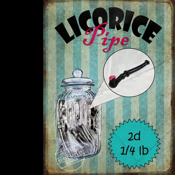 Liquorice Pipes Traditional Sweet Shop Favourites Nostalgic Memories Metal Art: Title: Liquorice Pipes Traditional Sweet Shop Favourites Nostalgic Memories Metal Art Description: ★ Approx Size 12” x 8” (Inches) 300 x 200 (mm).