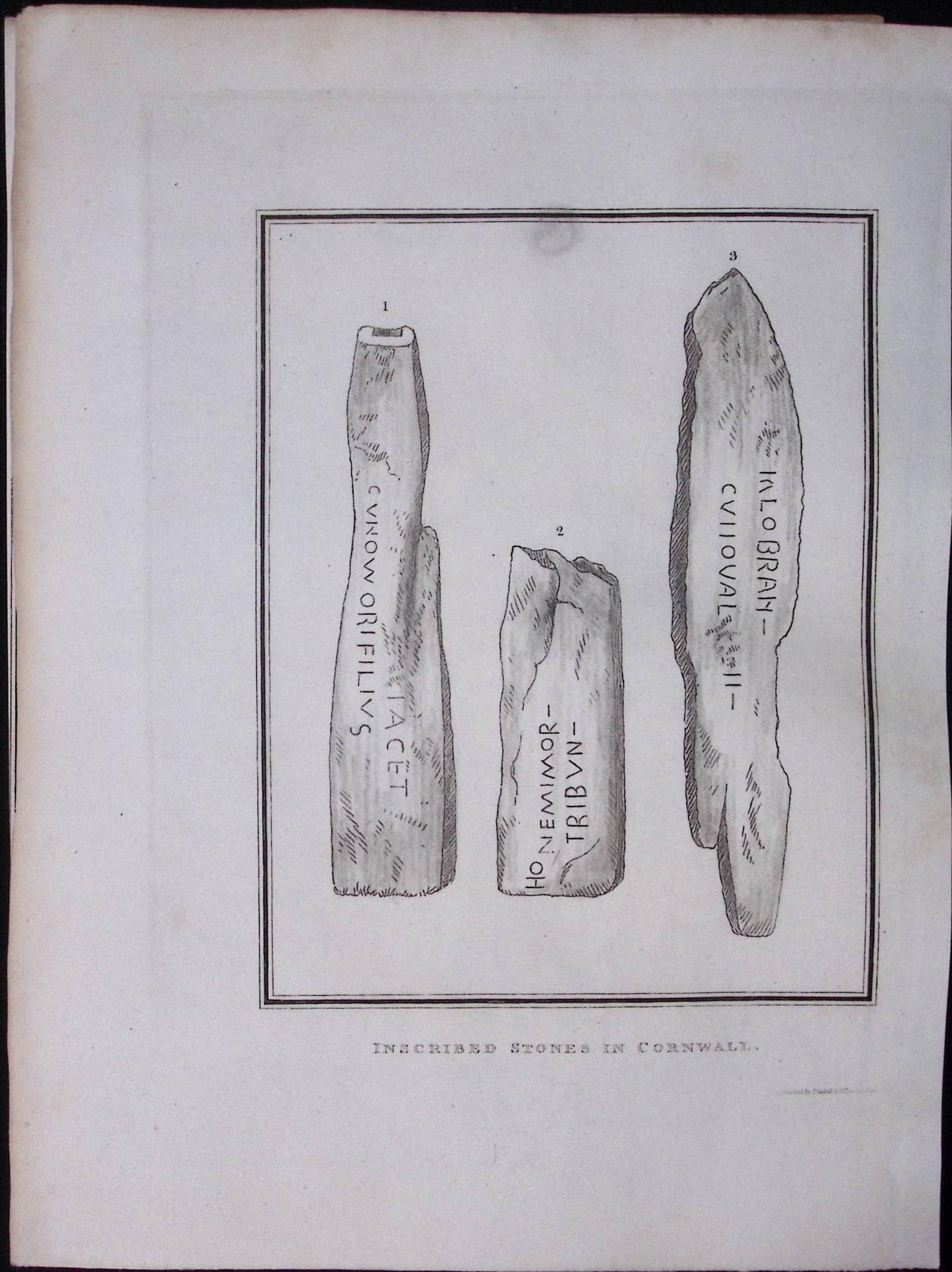 Cornwall Inscribed Stones 211 Years-Old Rare Antique Copper Plate Etching By S Lyons: Title: Cornwall Inscribed Stones 211 Years-Old Rare Antique Copper Plate Etching By S Lyons Description: This 211-Year-Old Antique Copper Plate Etching Was Removed From.