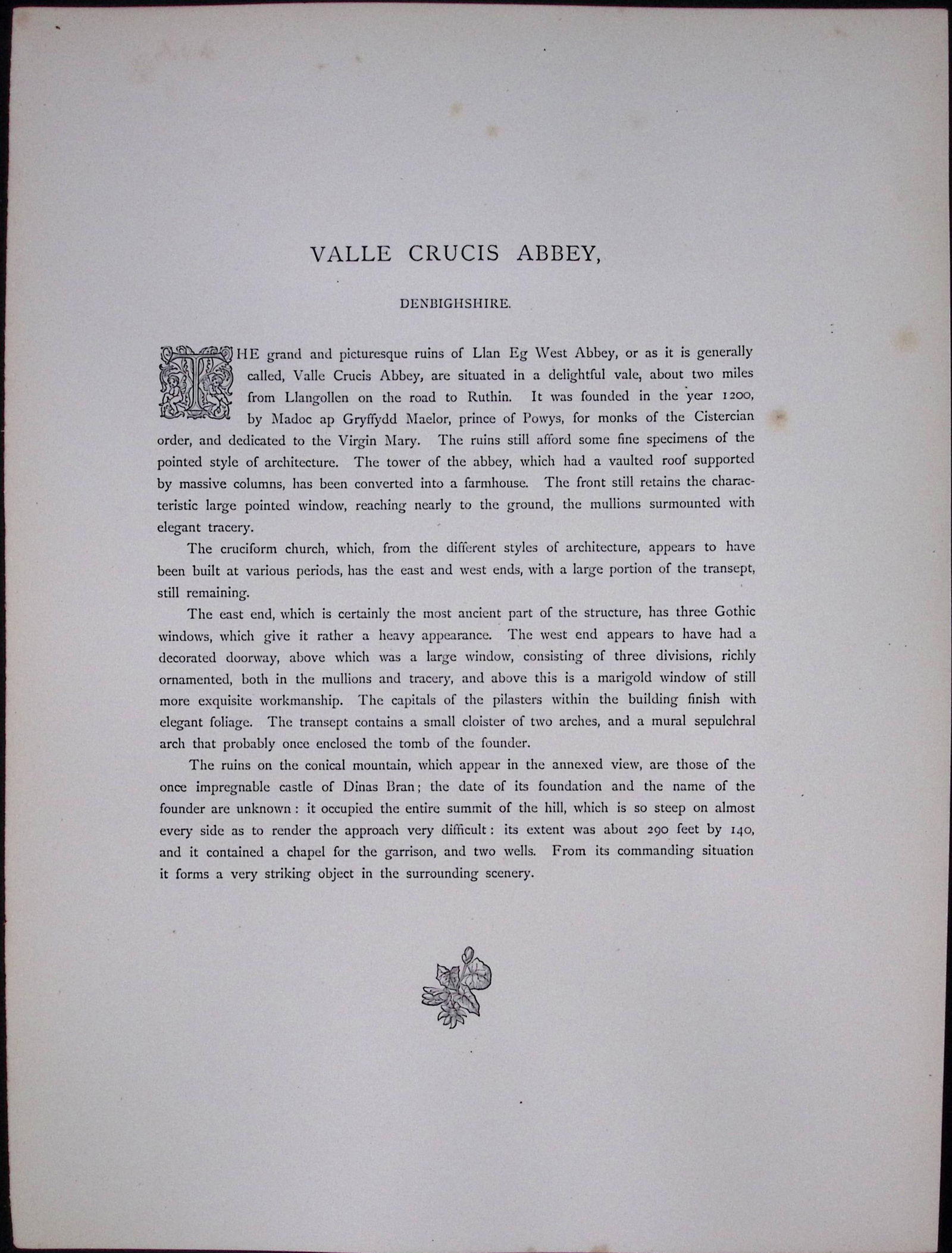 J.M.W Turner Rare “Valle Crucis Abbey Wales” 1873 Picturesque Views in England-35 - 2