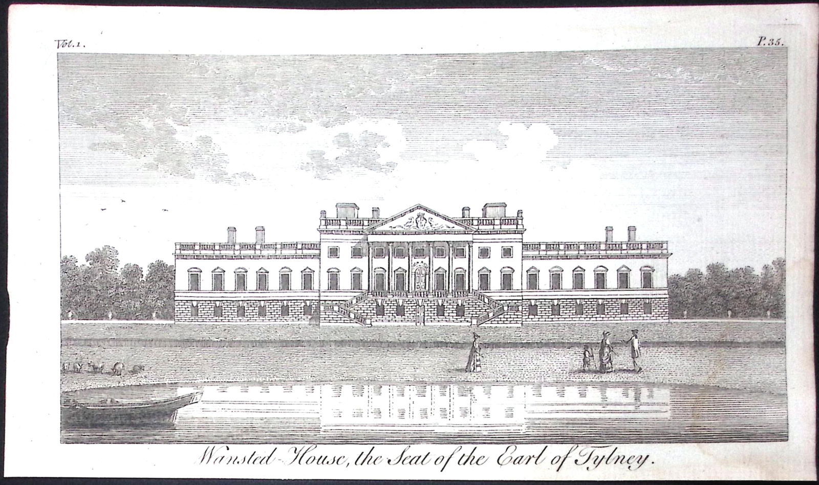 Essex Wanstead House Rare Georgian Copper Antique 1776 Engraving-112.: Title: Essex Wanstead House Rare Georgian Copper Antique 1776 Engraving-112. Description: This Nearly 250-Year-Old Antique Piece Was Removed from an Edition of. A New Display