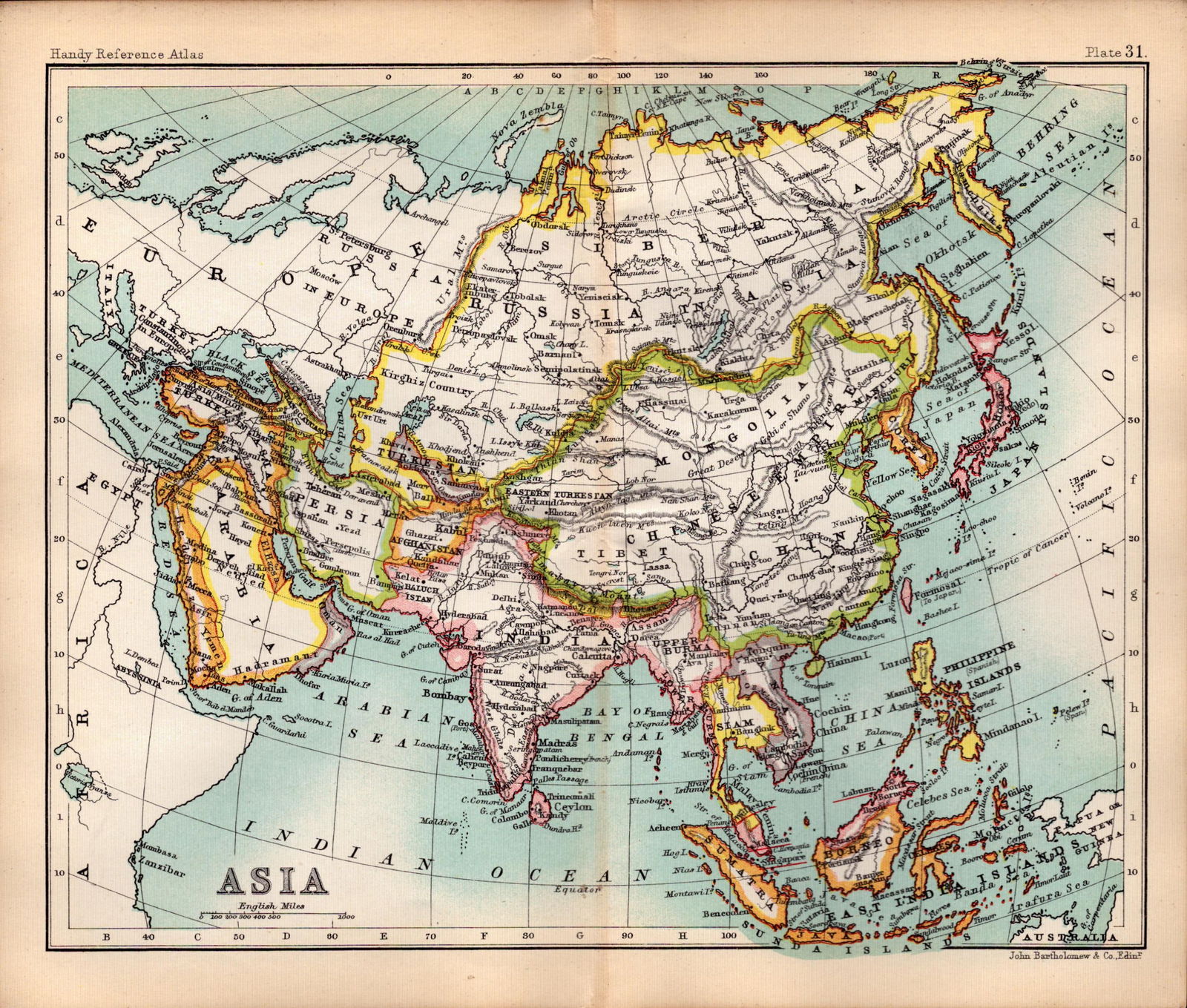 Asia, Mesopotamia Area Double Sided Antique 1896 Map.-31: Title: Asia, Mesopotamia Area Double Sided Antique 1896 Map.-31 Description: This Antique Double-Sided Map Has Been Removed From an. 1896 Edition Handy Reference At