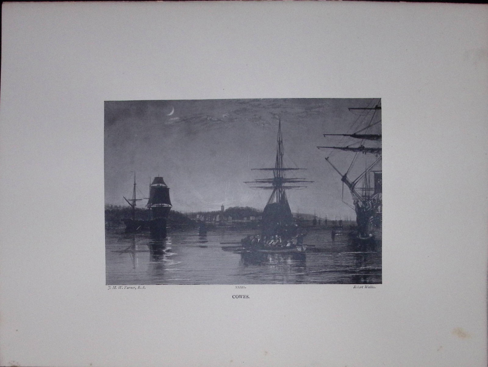 J.M.W Turner Rare “Cowes Harbour Isle of Wight” 1873 Picturesque Views in England -5: Title: J.M.W Turner Rare “Cowes Harbour Isle of Wight” 1873 Picturesque Views in England -5 Description: This Antique Was Removed from a 152 Years-Old Edition Of.