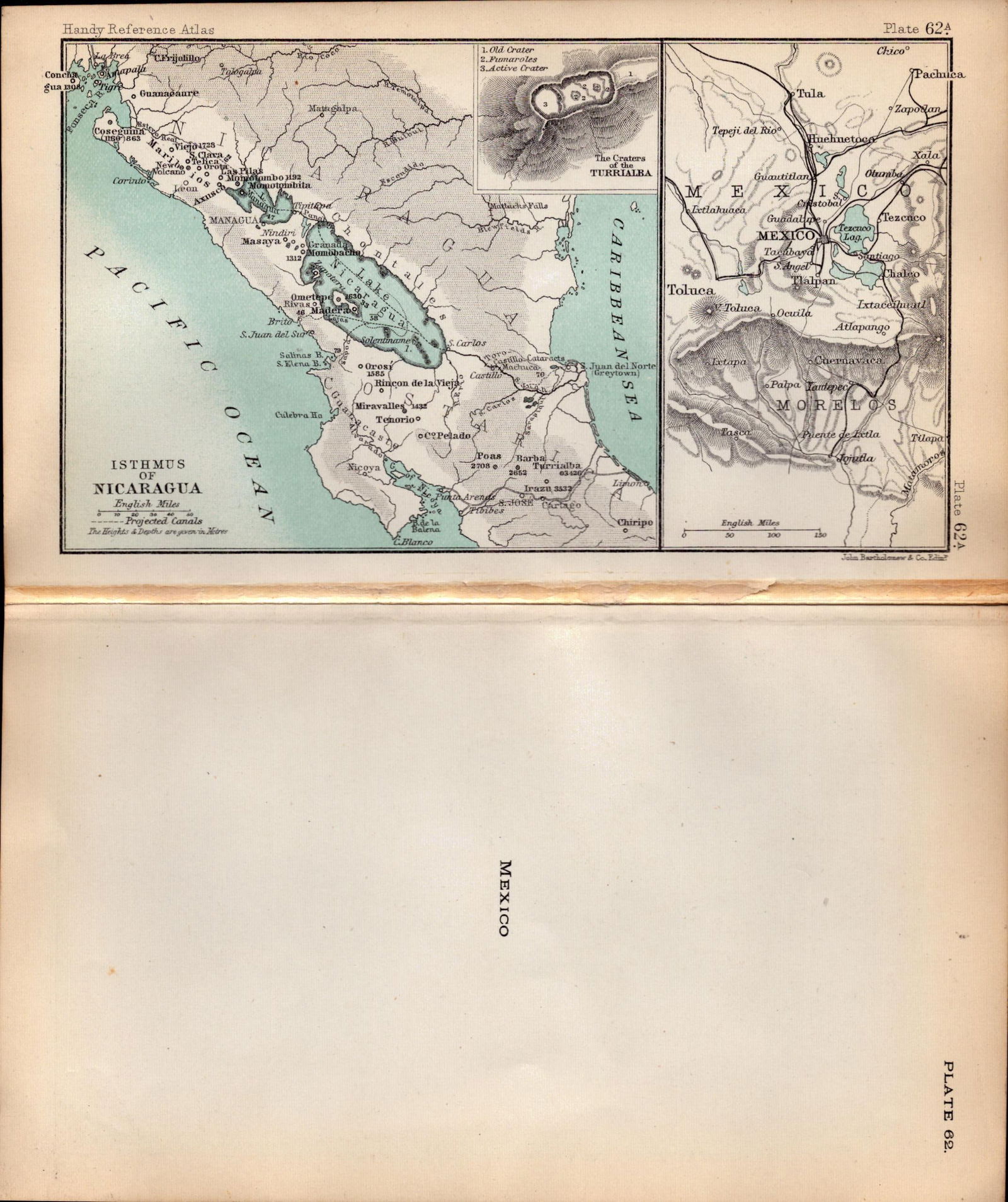Mexico Double Sided Victorian Antique 1896 Map. 62 - 2