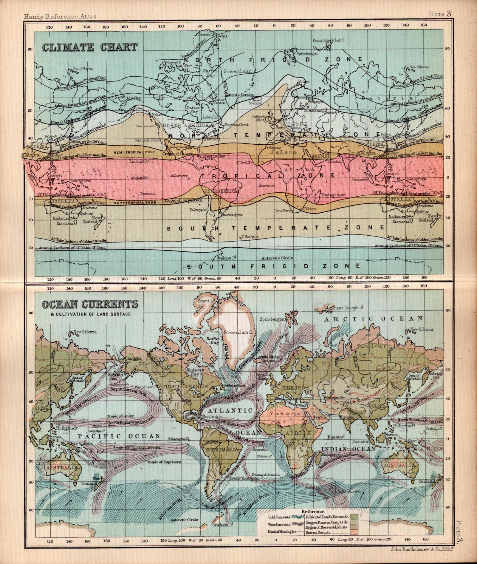 Climate Change Ocean Currents Double Sided Victorian Antique 1898 Map-3: Title: Climate Change Ocean Currents Double Sided Victorian Antique 1898 Map-3 Description: Climate Change Ocean Currents Double Sided Victorian Antique 1898 Map-3