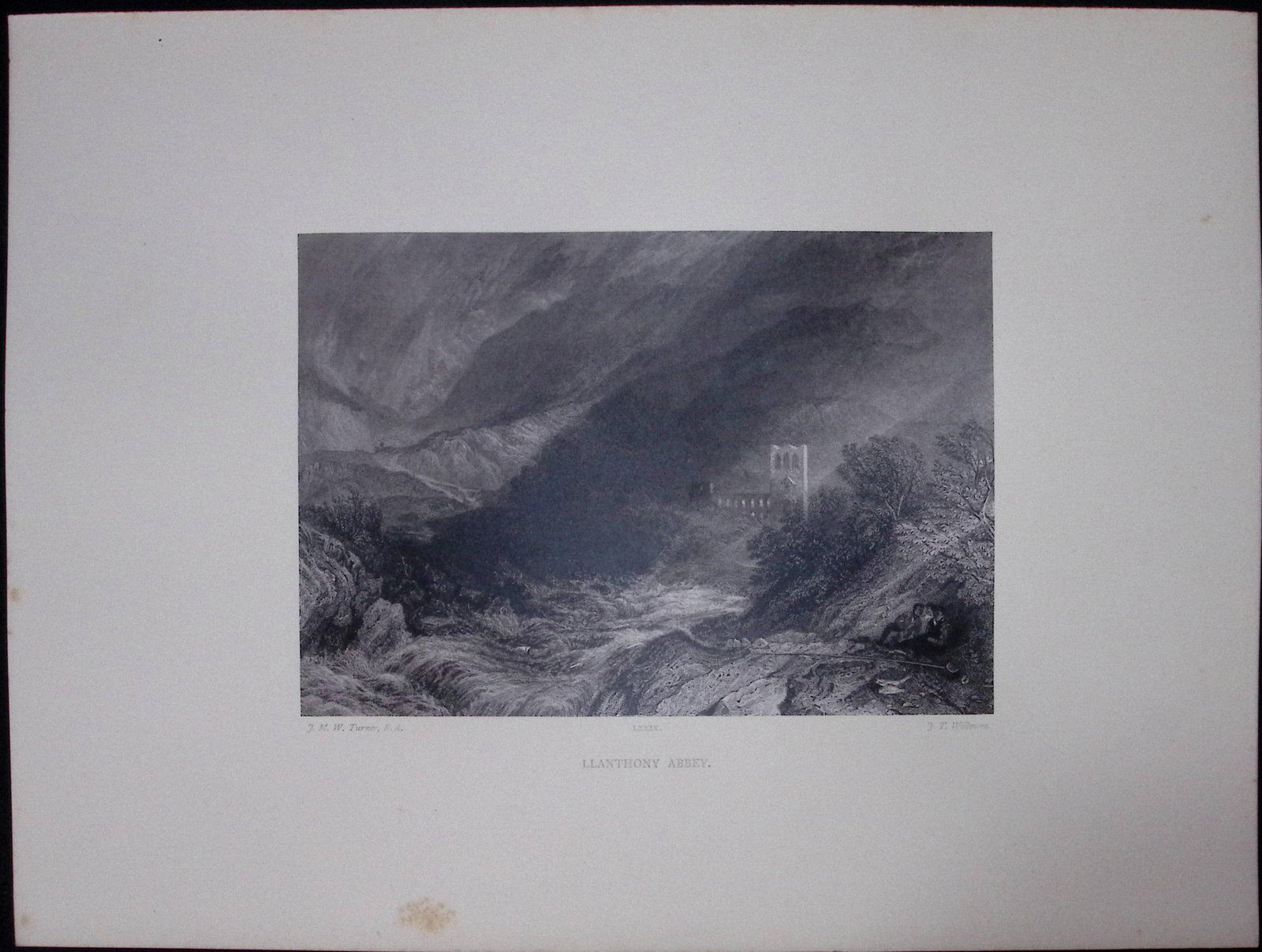 J.M.W Turner Rare “LLanthony Abbey Wales” 1873 Picturesque Views in England-28 (1 of 3)