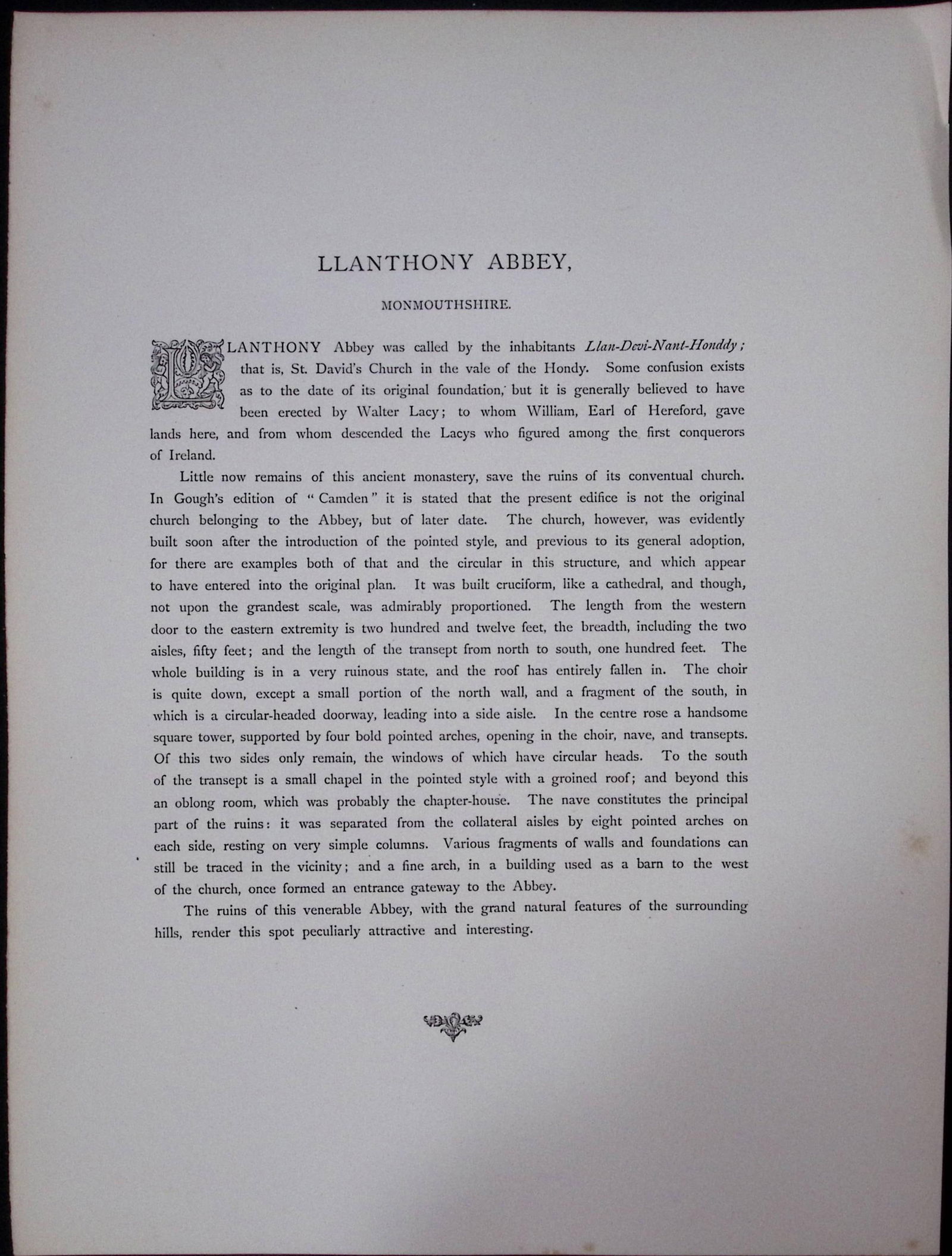 J.M.W Turner Rare “LLanthony Abbey Wales” 1873 Picturesque Views in England-28 - 2