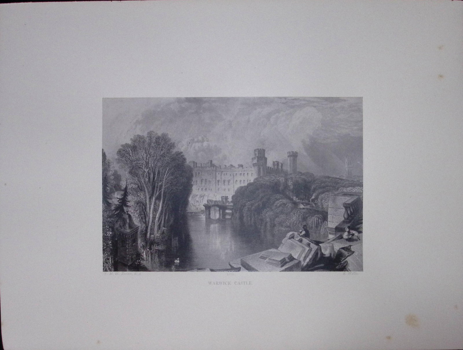 J.M.W Turner Rare “Warwick Castle” 1873 Picturesque Views in England-29 (1 of 3)