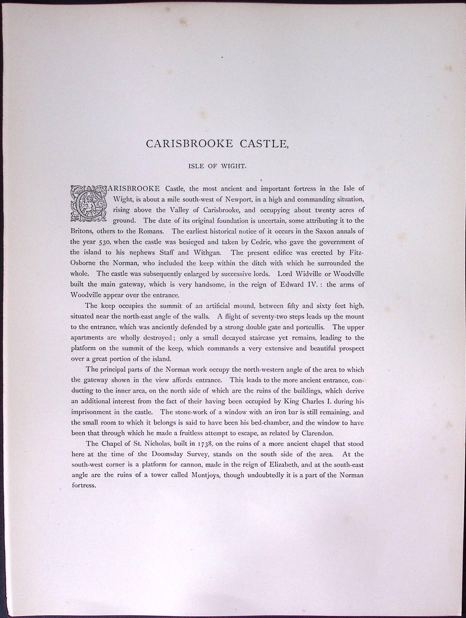 J.M.W Turner Rare “Carisbrook Castle Isle of Wight” 1873 Picturesque Views in England-41 - 2