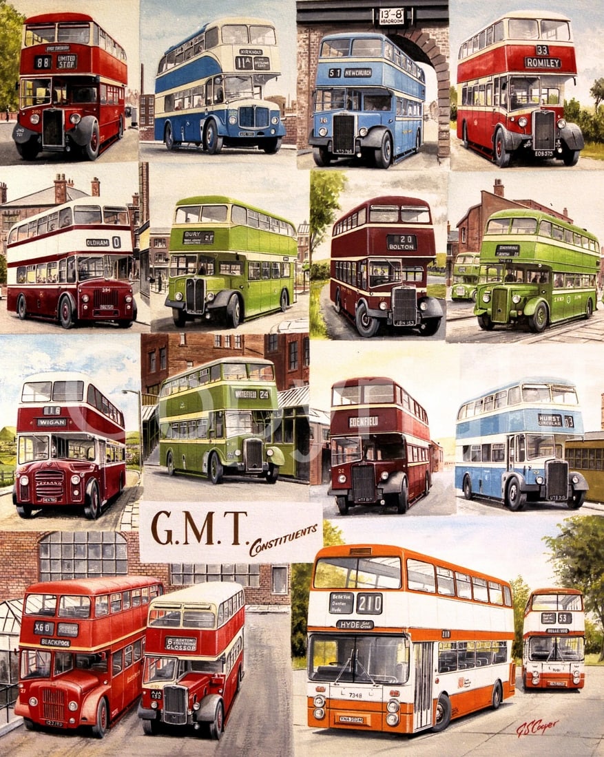 Greater Manchester Nostalgic Bus Montage Metal Wall Art: Title: Greater Manchester Nostalgic Bus Montage Metal Wall Art Description: ★ Approx Size 12” x 8” (Inches) 300 x 200 (mm). ★ Our Metal Art