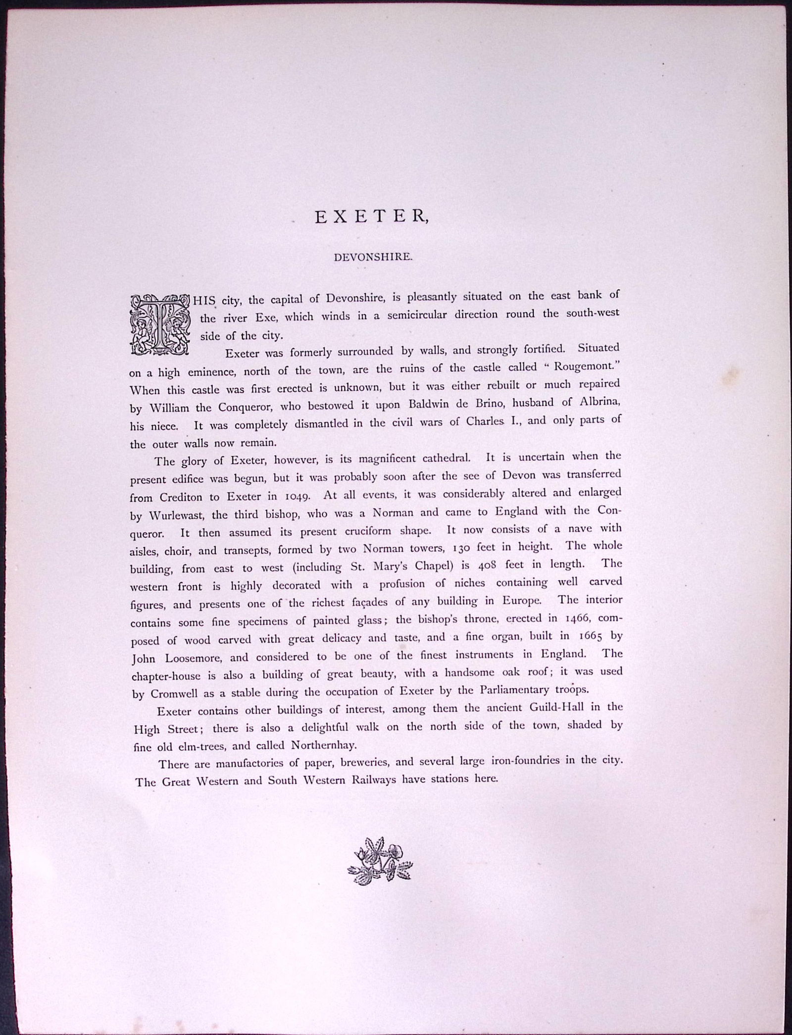 J.M.W Turner Rare “City of Exeter” 1873 Picturesque Views in England-66 - 2