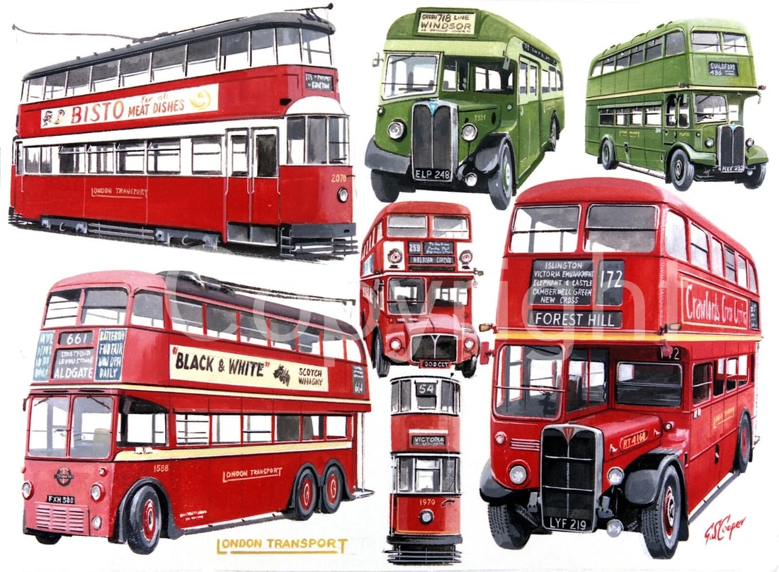 London Transport Trams Trolley Bus And Buses Montage Metal Wall Art: Title: London Transport Trams Trolley Bus And Buses Montage Metal Wall Art Description: ★ Approx Size 12” x 8” (Inches) 300 x 200 (mm). ★ Ou