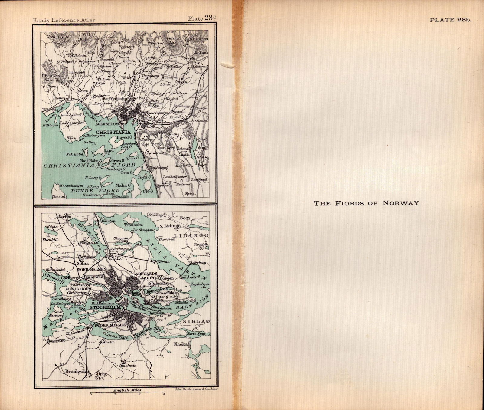 The Fjords of Norway Double Sided Victorian Antique 1898 Map. - 2