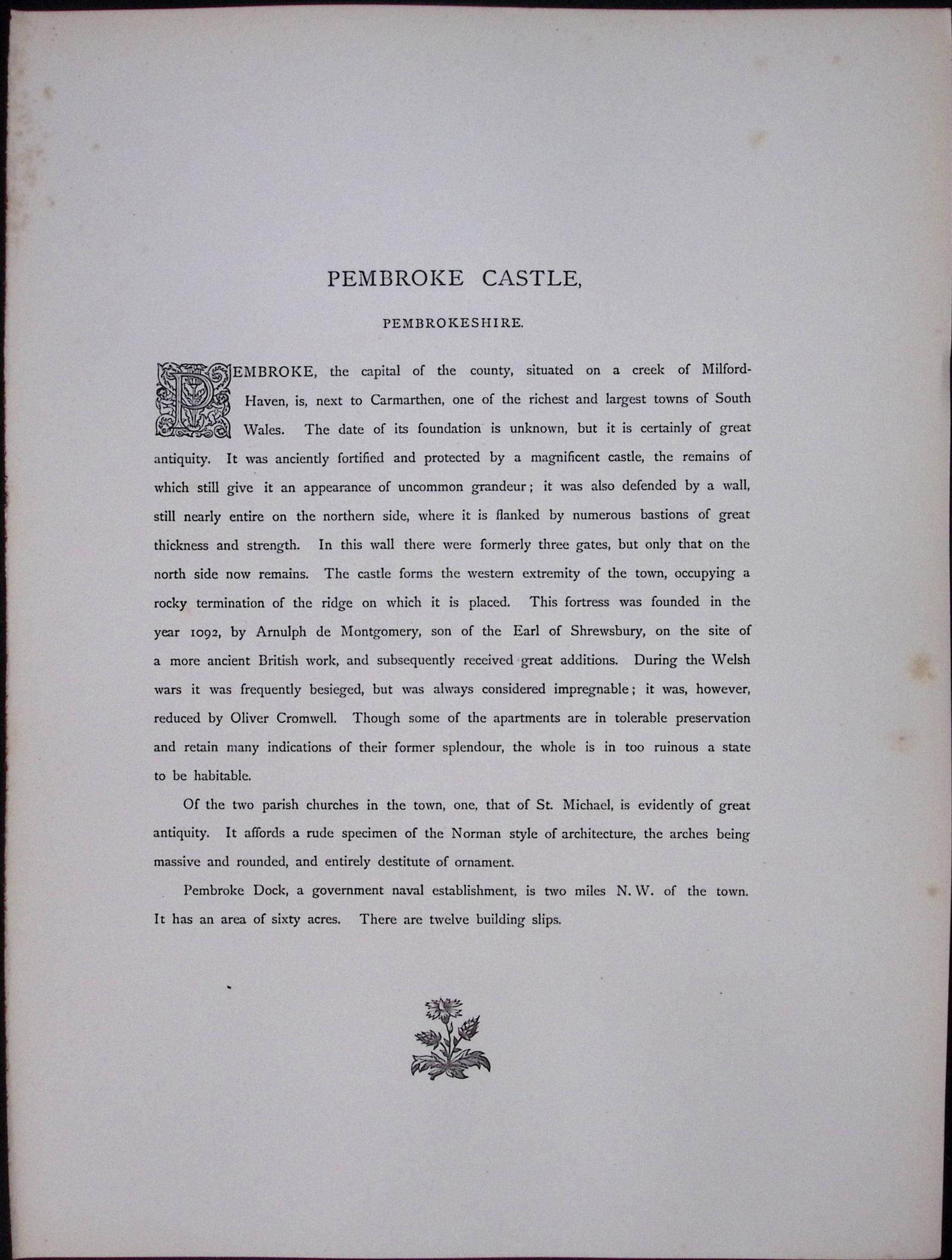 J.M.W Turner Rare “Pembroke Castle Wales” 1873 Picturesque Views in England-24 - 2