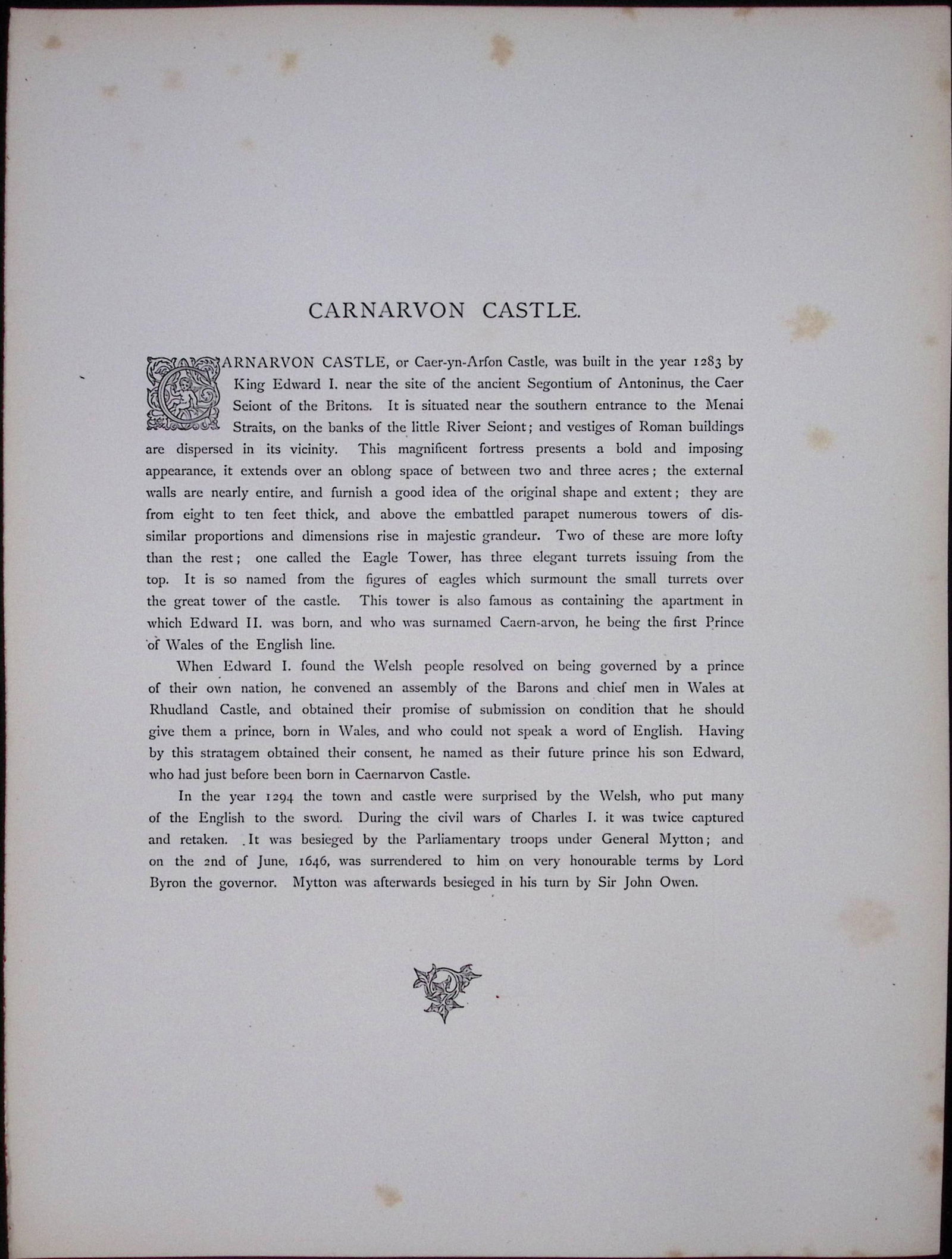 J.M.W Turner Rare “Carnarvon Castle Wales” 1873 Picturesque Views in England-27 - 2