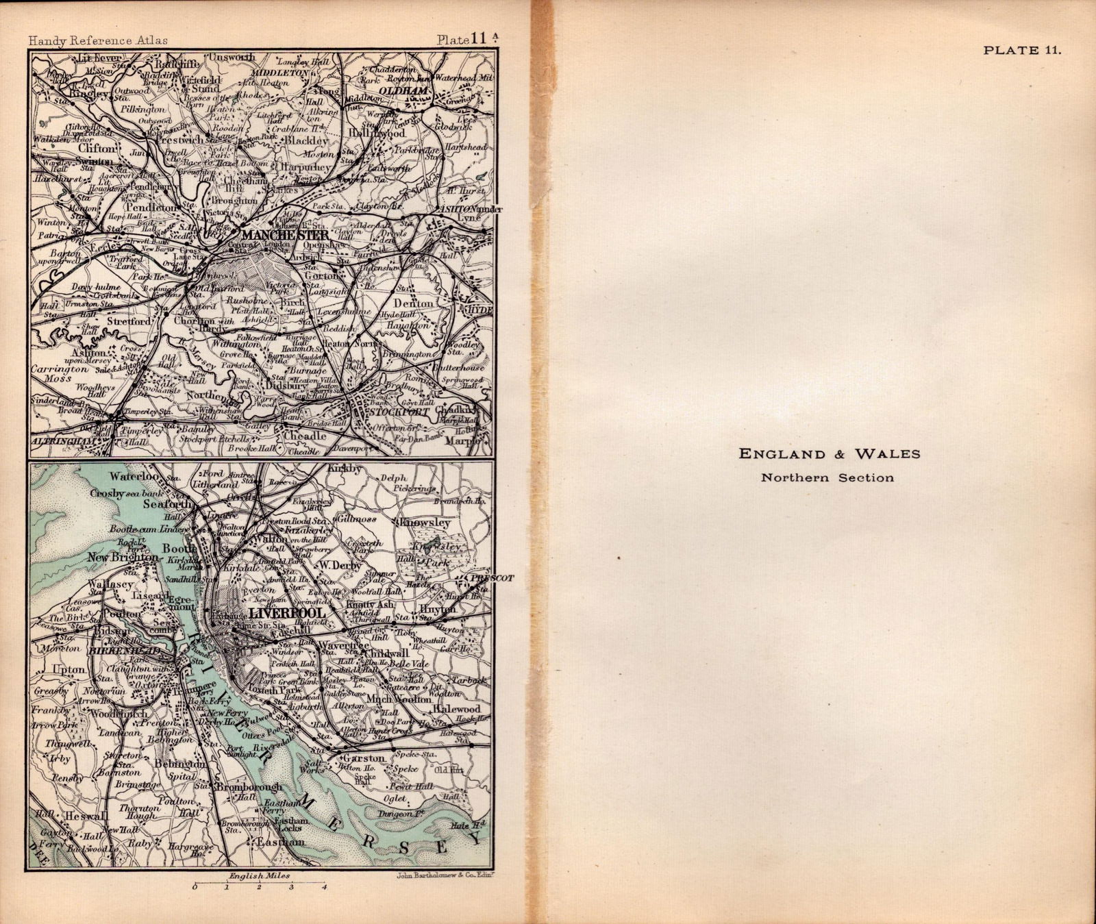 England & Wales Northern Double Sided Victorian Antique 1898 Map-11 - 2