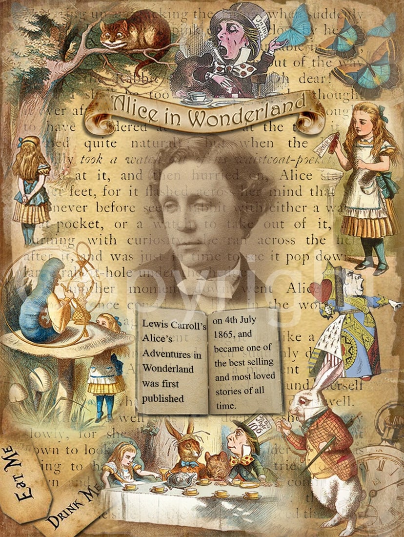 Alice In Wonderland ""The Story Begins"" Designed Quote Metal Wall Art: Title: Alice In Wonderland "The Story Begins" Designed Quote Metal Wall Art Description: ★ Approx Size 12” x 8” (Inches) 300 x 200 (mm). ★ O