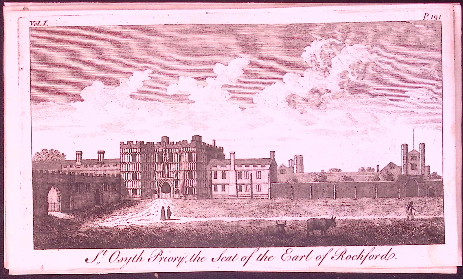 Essex St Osyth Priory Rare 1776 Georgian Copper Plate Antique Engraving -86: Title: Essex St Osyth Priory Rare 1776 Georgian Copper Plate Antique Engraving -86 Description: This Nearly 250-Year-Old Antique Piece Was Removed from an Edition of. <