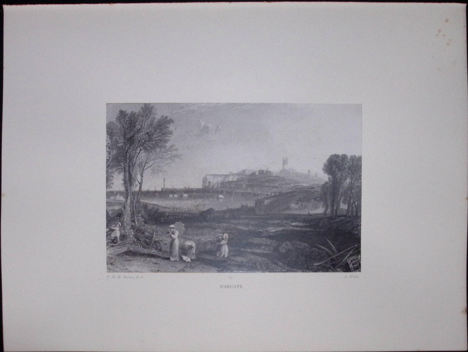 J.M.W Turner Rare “Margate Kent” 1873 Picturesque Views in England-13: Title: J.M.W Turner Rare “Margate Kent” 1873 Picturesque Views in England-13 Description: This Antique Was Removed from a 152 Years-Old Edition Of. J M W Turner's Picturesque Views