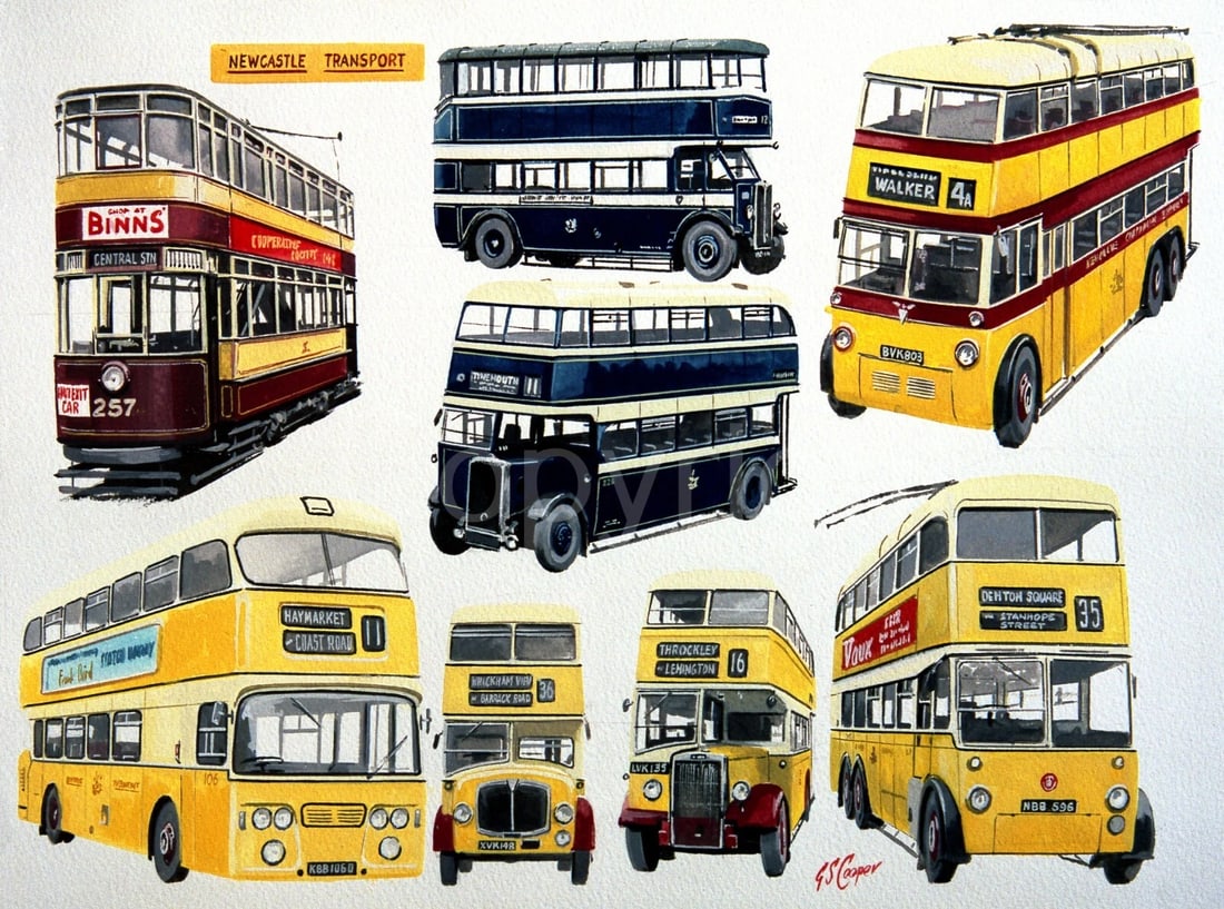 Newcastle Enterprise & Silver Dawn Nostalgic Bus Montage Metal Wall Art: Title: Newcastle Enterprise & Silver Dawn Nostalgic Bus Montage Metal Wall Art Description: ★ Approx Size 12” x 8” (Inches) 300 x 200 (mm). &#
