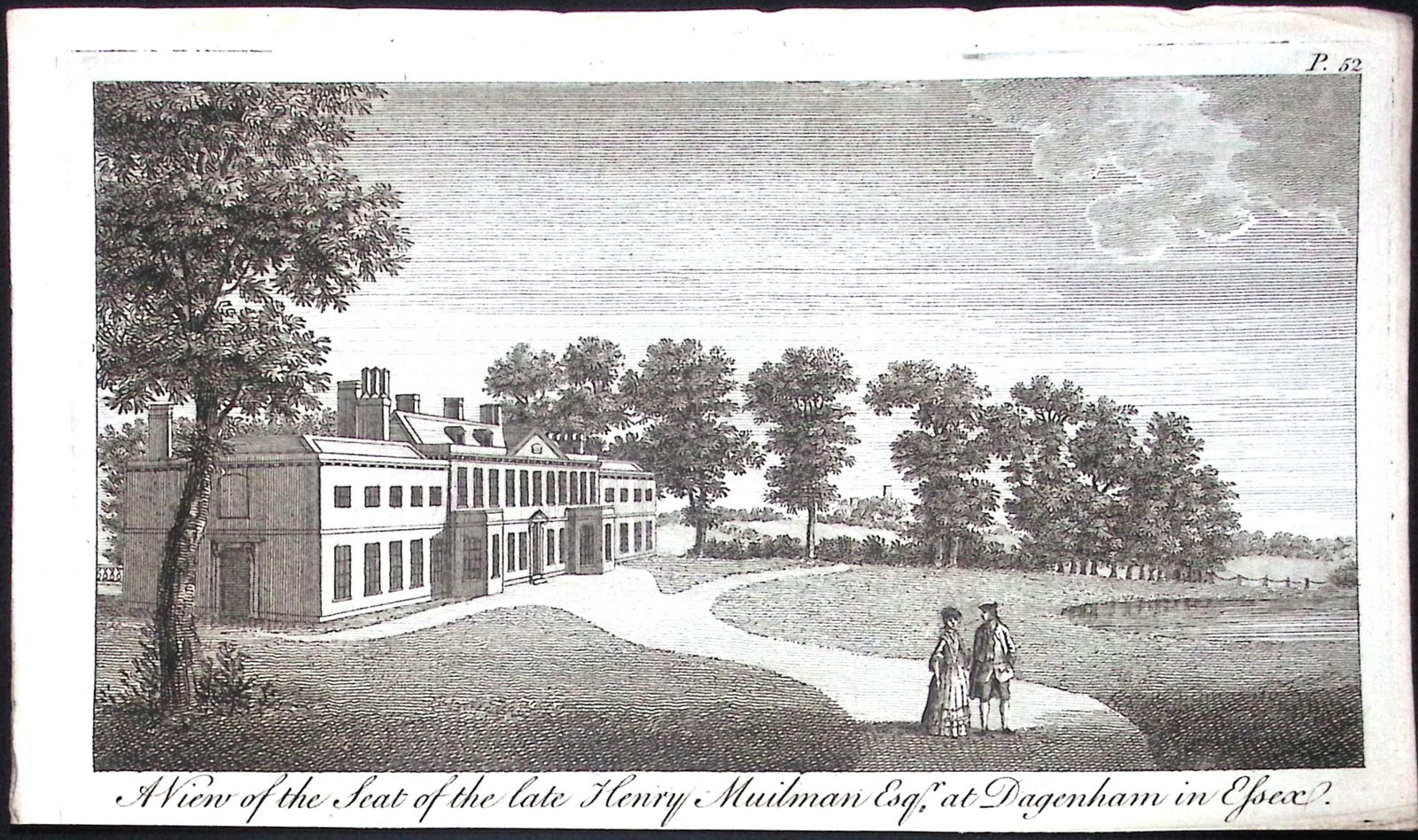Essex Dagenham House View Scarce Georgian Copper Antique 1776 Engraving-135.: Title: Essex Dagenham House View Scarce Georgian Copper Antique 1776 Engraving-135. Description: This Nearly 250-Year-Old Antique Piece Was Removed from an Edition of. A New D