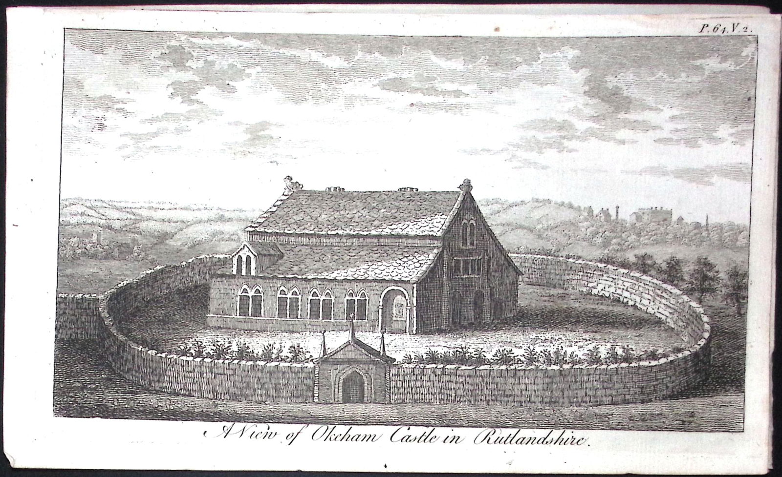 Rutland Oakham Castle Rare Georgian Copper Antique 1776 Engraving-99: Title: Rutland Oakham Castle Rare Georgian Copper Antique 1776 Engraving-99 Description: This Nearly 250-Year-Old Antique Piece Was Removed from an Edition of. A Ne