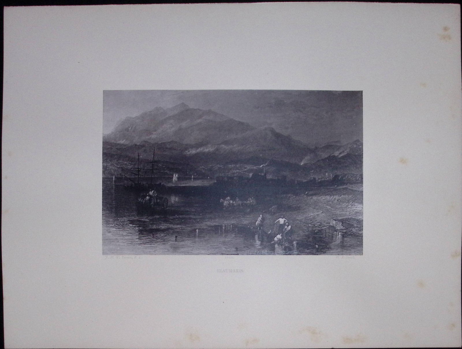J.M.W Turner Rare “Beaumaris Anglesey Wales” 1873 Picturesque Views in England-9 (1 of 2)