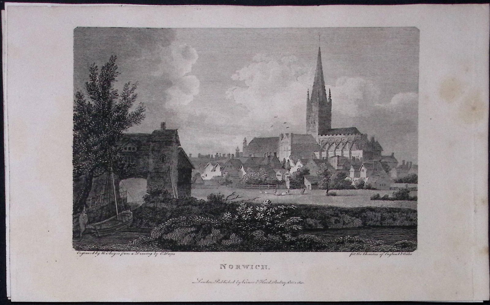 The City of Norwich Norfolk Antique 216 Years-Old Georgian Steel-Engraving-323.: Title: The City of Norwich Norfolk Antique 216 Years-Old Georgian Steel-Engraving-323. Description: The City of Norwich Norfolk Antique 216 Years-Old Georgian Steel-Engraving-323.